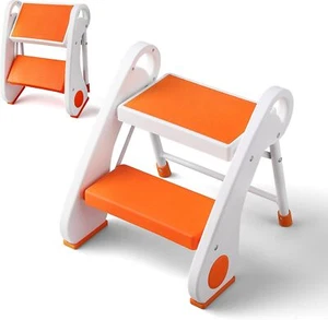 Toddler Step Stool 5" 10" Folding 2- Kids - Sturdy, Lightweight, Rubber Non-Slip - Picture 1 of 6