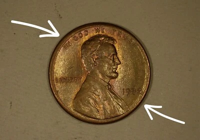 1984 Lincoln Memorial Cent With Misaligned Dies Error Coin ID 01 - Image 1 of 3