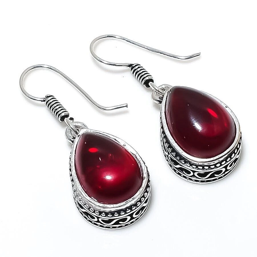 Orecchino di gioielli in argento sterling 925 fatto a mano con pietra... - Immagine 1 di 1