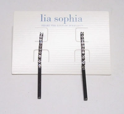 Lia Sophia Jewelry Cut Crystals Earrings in Hematite - Image 1 of 3