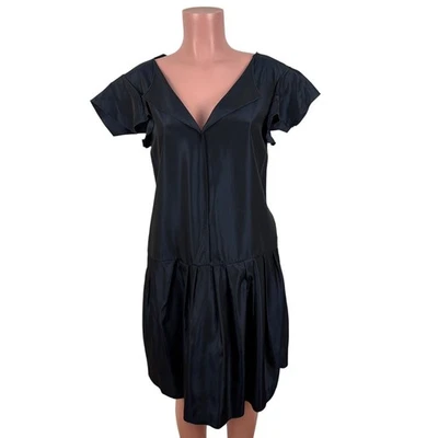 MARNI Commessa Tiered Shift Dress NEW Midnight Blue iridescent IT 42/ US 6  - Image 1 of 4