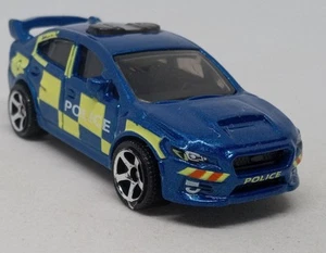 Matchbox Blue '15 Subaru WRX STi Checkered Police Tampo Loose Diecast 1:64 - Picture 1 of 6