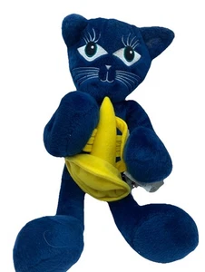 Vintage Montreal Jazz Festival Ste-Cat Blue Chartreux Cat Mascot Plush with Horn - Picture 1 of 14