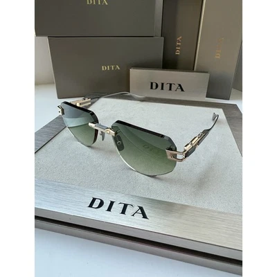 Auténticas gafas de sol Dita GRAND IMPERYN DTS-164-02 blancas doradas verdes lentes degradadas Foto 1 de 4