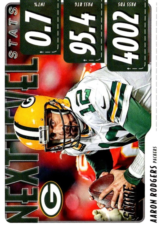2020 Panini Select Die-Cut Prizm Neon Green Aaron Rodgers Green Bay Packers #12 - Image 1 of 2