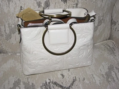 Bolso de Mano Patricia Nash Crema Tooled para Llevar o Hombro Nuevo con Etiquetas Foto 1 de 4