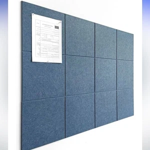Large Cork Board Alternative - 47"x35" 12 Pack Felt Wall Tiles Ocean Blue - Picture 1 of 7