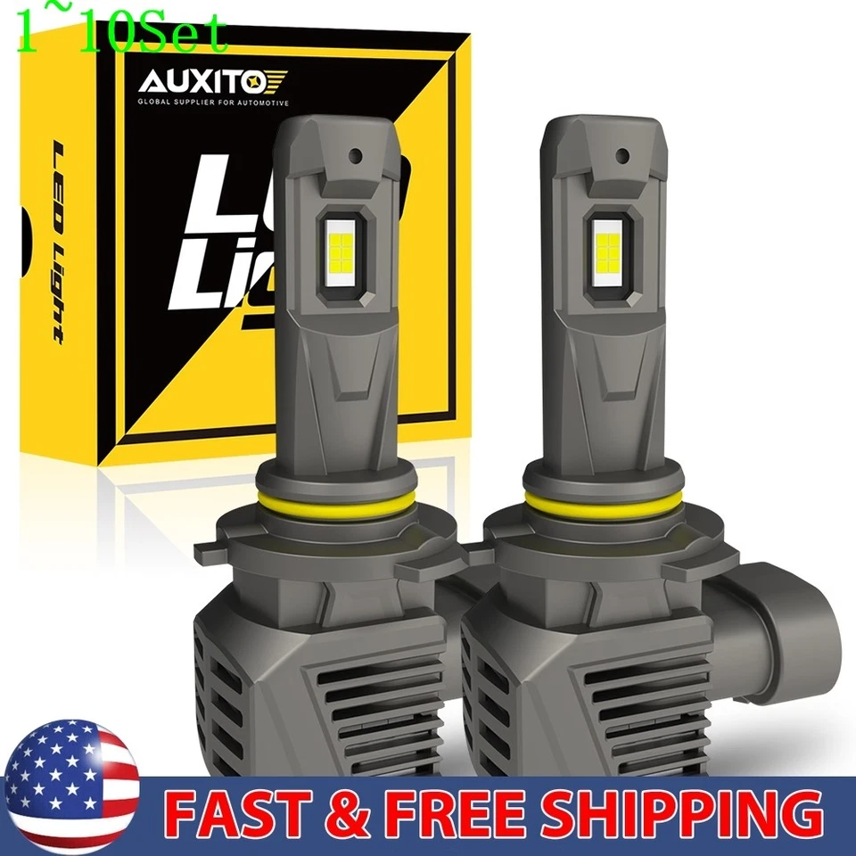 AUXITO 9006 LED 6500K Bulb Headlight Kit Low Beam White Super Bright 1-10Set - Imagem 1 de 4