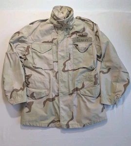 Giacca cappotto da campo blu navy freddo uomo taglia media lungo mimetico deserto - Foto 1 di 17
