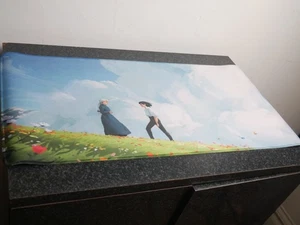 Anime Howls Moving Castle Mauspad blau Feld Blumen Schmetterling Wolken 31"x 12" - Bild 1 von 6