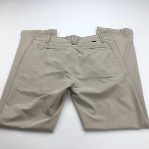 Oakley 32x34 (Fits 32W 32.5L) Mens Flat Front Chino Slacks Golf Pants Beige - Picture 1 of 9