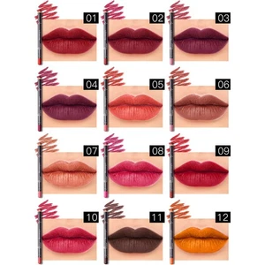 Women Waterproof Lipstick Long Lasting Matte Lip Liner Pencil Lip Pen Set - Picture 1 of 8