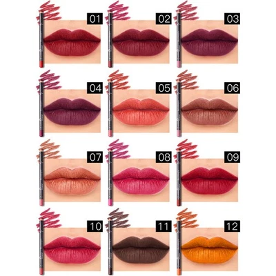 Women Waterproof Lipstick Long Lasting Matte Lip Liner Pencil Lip Pen Set - Image 1 of 4