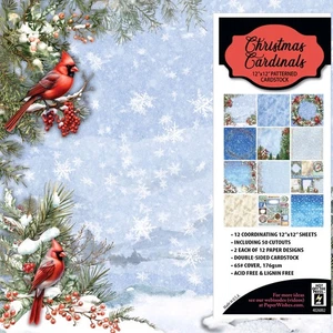 Holiday Cardinals 12x12 Patterned Cardstock For Scrapbook Crafting Christmas - Picture 1 of 2