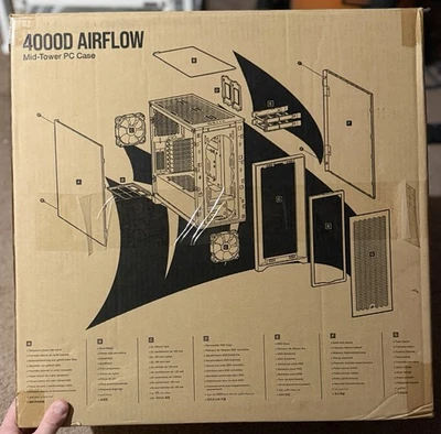 Corsair 4000D AIRFLOW Tempered Glass Mid-Tower ATX PC Case - Black - Image 1 of 4