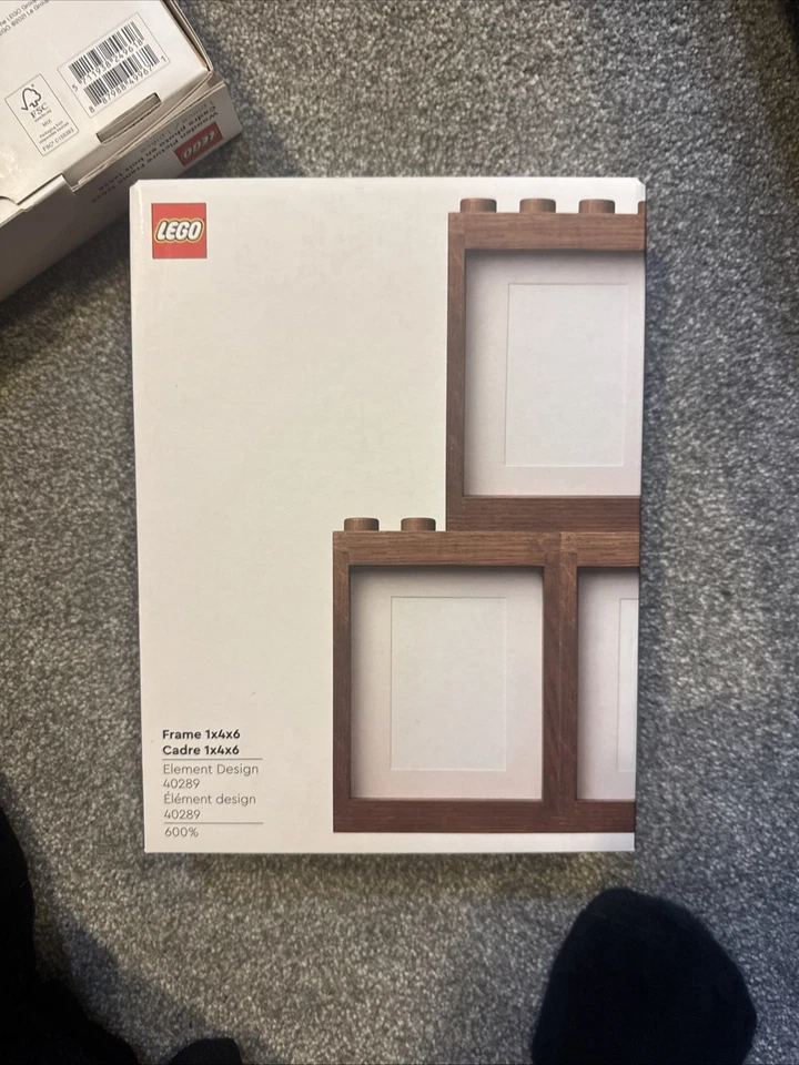 NEW Lego Wooden Picture Frame Oak Dark Stained 1x4x6 Element Design 40289