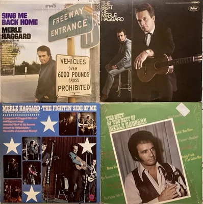 MERLE HAGGARD 4 VINYL RECORD LOT SING ME BACK HOME THE FIGHTIN' SIDE OF ME + - Imagem 1 de 4