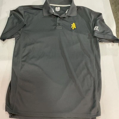 NC A&T Aggies Polo Mens Gray RUSSELL Bulldog North Carolina NCAA - Image 1 of 4