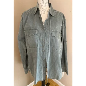 Grünes Button Down Hemd Faded Glory 100% Baumwolle MED 38/40 - Bild 1 von 7