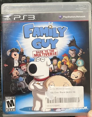 Family Guy: Back To The Multiverse (Sony PlayStation 3 PS3, 2012) CIB Foto 1 de 4