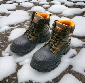 Hytest Insulated Water Resistant Brown Composite Toe Safety Boots Men's 10 1/2 - Picture 1 of 12