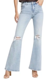 Express Damen zerrissen 70er Jahre Schlag Mid Rise blau Jeans Größe 12S - Bild 1 von 7