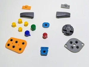 Nintendo 64 N64 Controller Parts Button & Rubber Pads Full Set OEM Repair - Picture 1 of 2