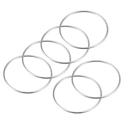 75mm(2.95") OD Metal O Ring Non-Welded Craft Hoops for DIY Silver Tone 10pcs - image 1 of 4