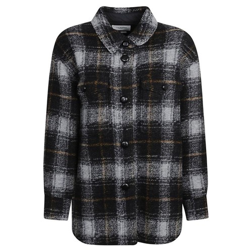 Isabel Marant Harvel Check Shirt Jacket Charcoal MA0998 22A012E 02AN 36596228