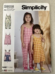 UNCUT Simplicity S9558 Toddlers Jumpsuit, Romper Jumper A (1/2-3) Sewing Pattern - Picture 1 of 3