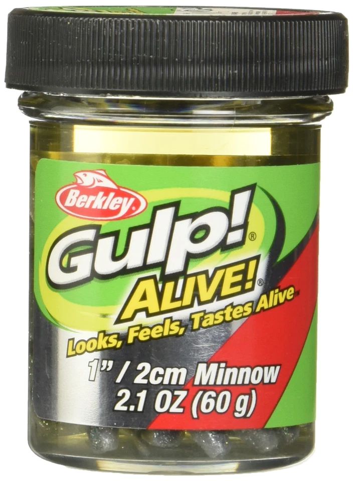 Berkley Gulp Alive 1in Green Shiner Minnows Soft Plastic Fishing Bait - Image 1 of 2