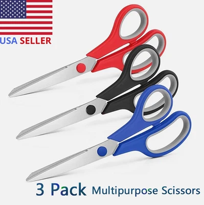 3Pcs 8-Inch Ultra Sharp Multipurpose Scissors, Comfort-Grip Handles. - Image 1 of 4