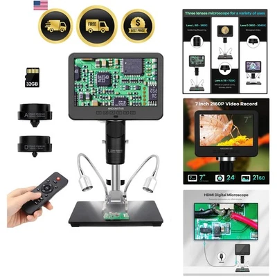 Microscopio Digital 2160P 2000x HDMI Soldadura Moneda Biológico 7 Pulgadas LCD Foto 1 de 4
