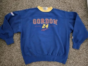 Vintage Jeff Gordon #24 NASCAR 90s Nutmeg Blue Sweatshirt Crewneck Mens X-Large  - Picture 1 of 6