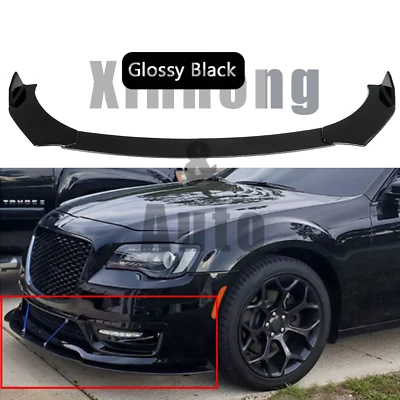 Glossy Black For Chrysler 300 2005-2020 Front Bumper Lip Splitter Spoiler Chin Foto 1 de 4
