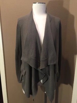 Suéter Cárdigan Otoño Cachemira M 100% Verde Cachemira Silencioso Lujo Foto 1 de 4