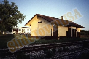 Vtg Train Slide Railroad Station Depot Amasa MI Y1D184 - Picture 1 of 3