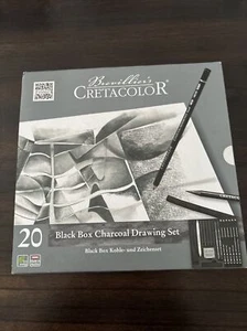 Brevillier Cretacolor Black Box Tin Charcoal Drawing Set of 20 - Picture 1 of 2