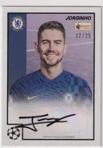 Topps Merlin Heritage 97 2022 No. 48 Jorginho Purple Parallel Autograph 12/25 - Picture 1 of 2