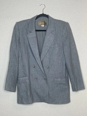 Vintage Saville Wool Blazer Jacket size 10 Grey Double Breasted Womens - Image 1 of 3
