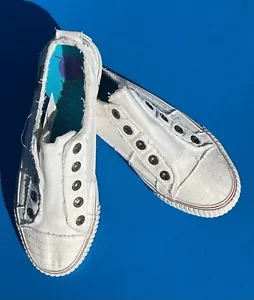 NEW BLOWFISH MALIBU PLAY WHITE Cozumel Linen SNEAKER Women's Size 8.5 - Picture 1 of 3