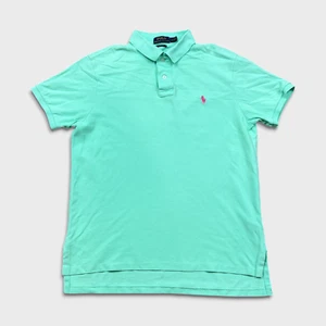 Camisa Polo Ralph Lauren Para Hombres Grande Verde Azulado Pony Algodón Informal Preppy Manga Corta - Imagen 1 de 7
