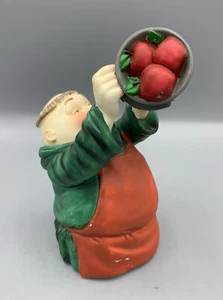 Department 56 Monk holding a Bucket of Apples Figurine - Picture 1 of 5