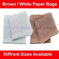 M L Alimenti Pranzo Carta BUSTE bianche marroni SOS Kraft TAKEAWAY le maniglie piatte S