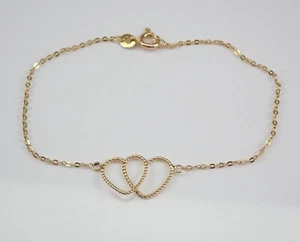 Brazalete Corazón Entrelazado Vintage Estate Oro Amarillo 14K - Imagen 1 de 5