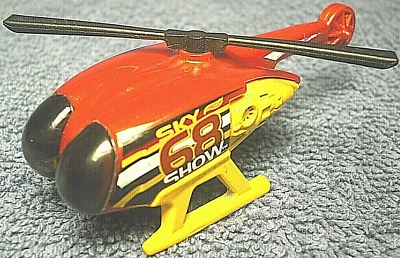 2015 HOT WHEELS #68 SKY SHOW 3 1/4" DIECAST SKYFIRE HELICOPTER RED & YELLOW NICE - Image 1 of 4