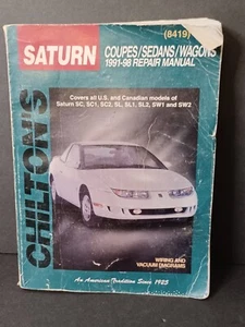 CHILTON'S SATURN 1991-98 COUPES/SEDANS/WAGONS AUTO REPAIR MANUAL #62300 - Foto 1 di 9