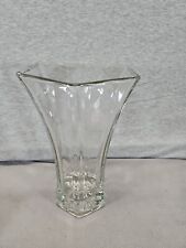 Vintage Glass Vase INDIANA HOOSIER 4041 Hexagon Clear Vase 10 Inches Tall (B13)