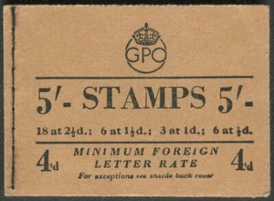 GB GVI Booklet BD31 (5) Type 26 Buff Cover New Colours with printed label C£55 - Picture 1 of 3