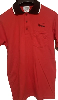 Uniforme de empleado de Verizon Camisa polo para hombre S Logo manga corta roja con ribete negro Foto 1 de 4